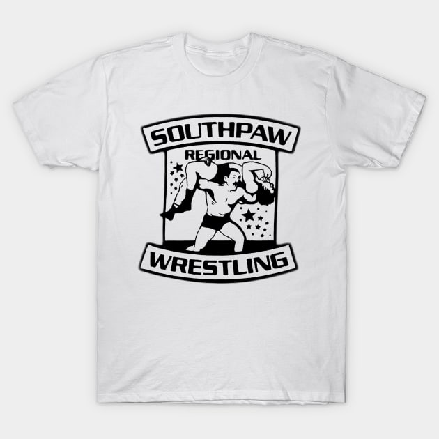 Southpaw Wrestling black T-Shirt by GuitarManArts